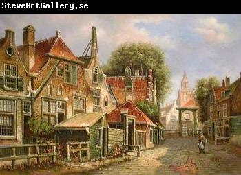 unknow artist European city landscape, street landsacpe, construction, frontstore, building and architecture. 176